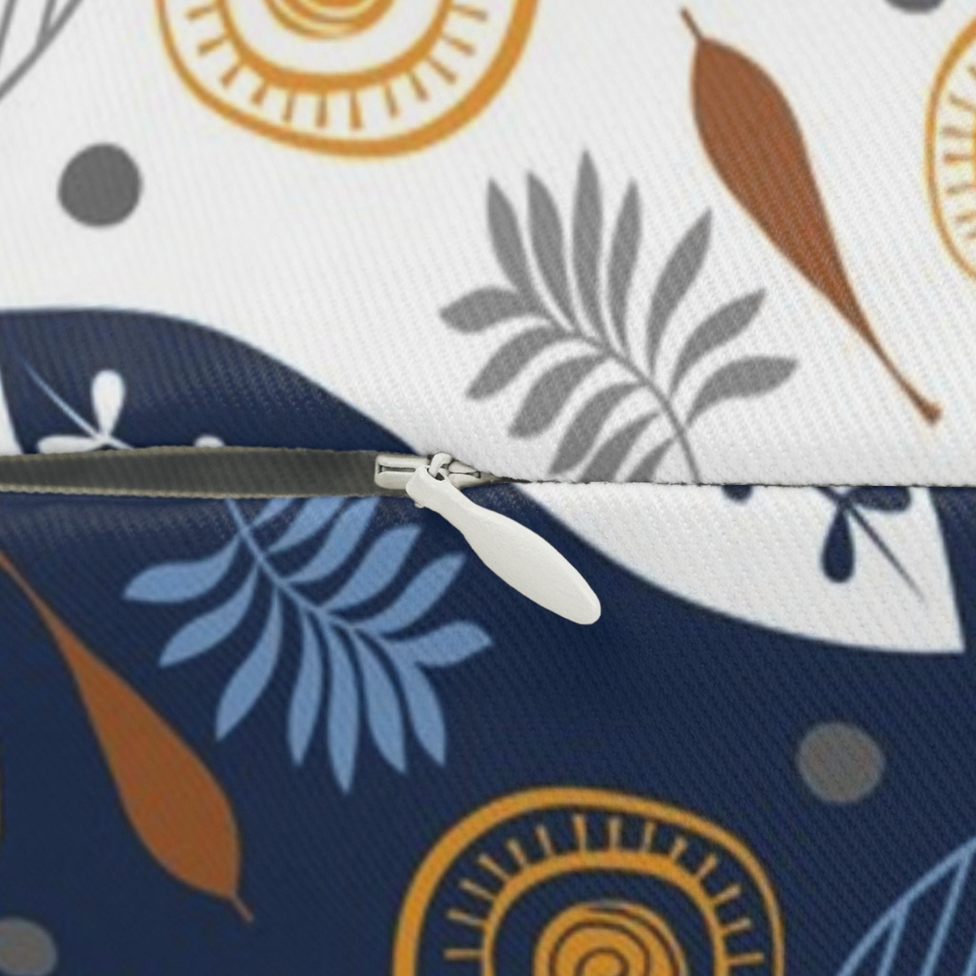 Leaf Design Reversible Lumbar Pillow concealed zipper