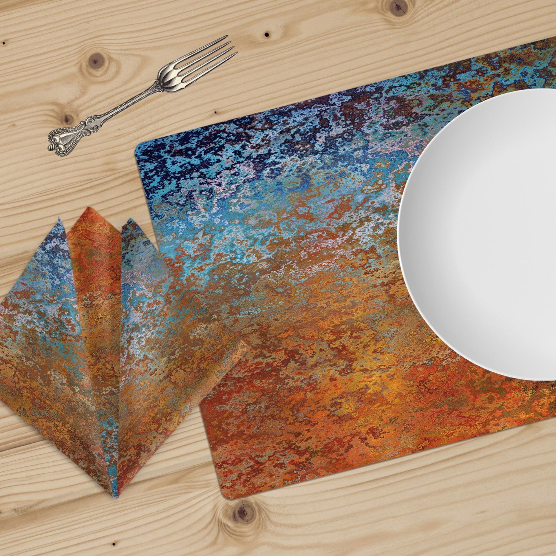 Southwestern Colors Table Linens on a table