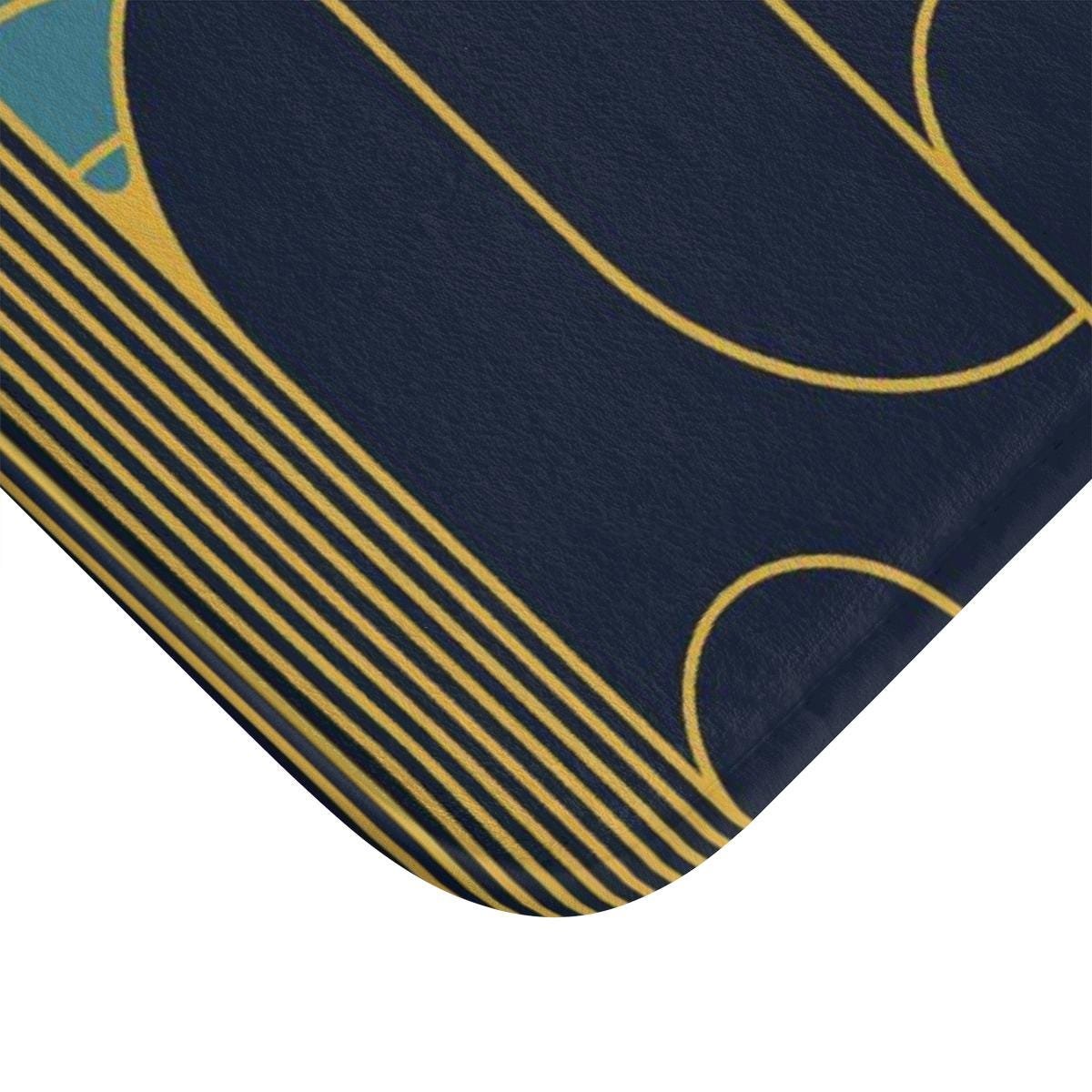 Navy Blue Art Deco bath mat corner detail