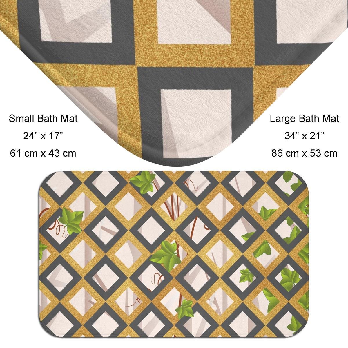 Country Garden Lattice large bath mat