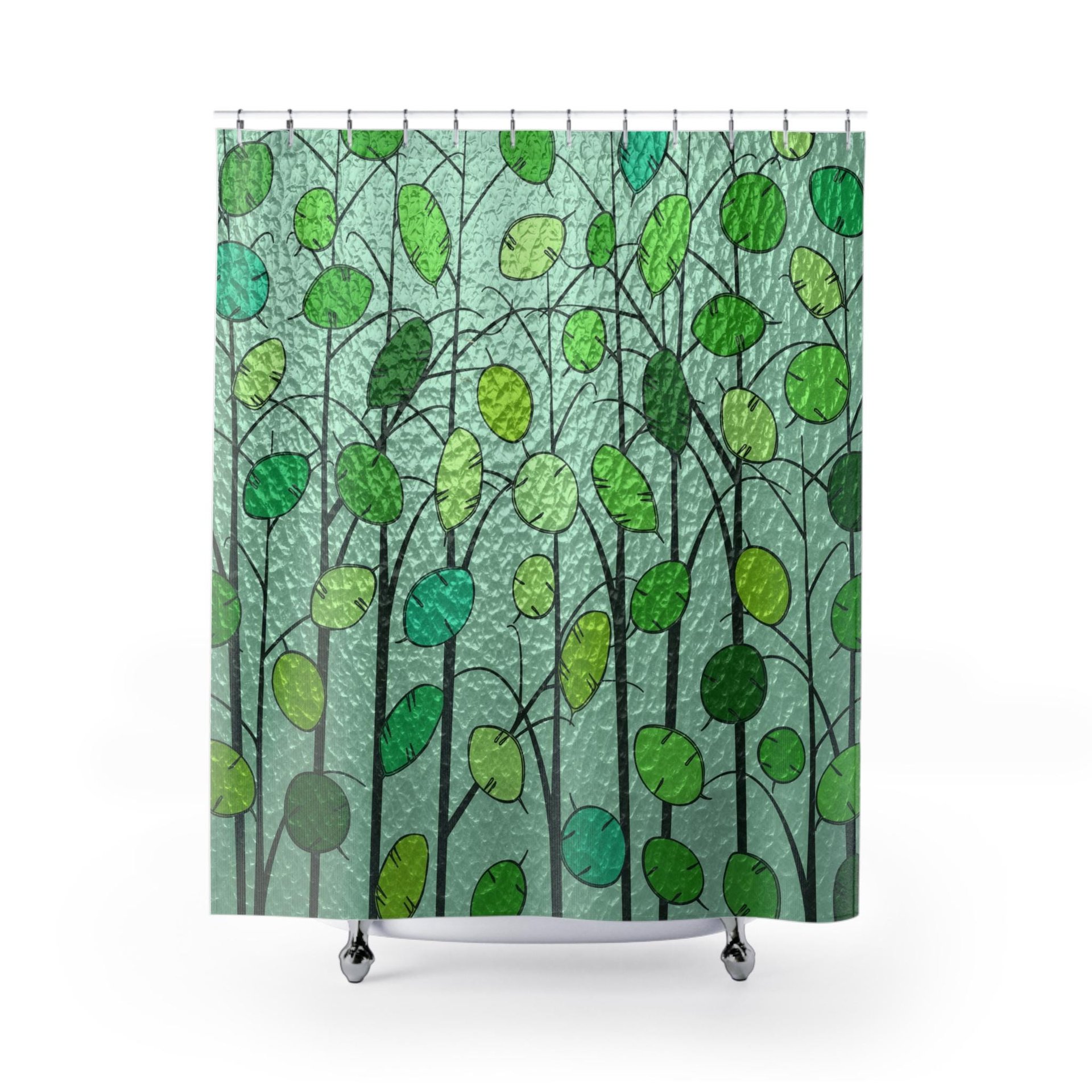 Green Honesty Plant Shower Curtain
