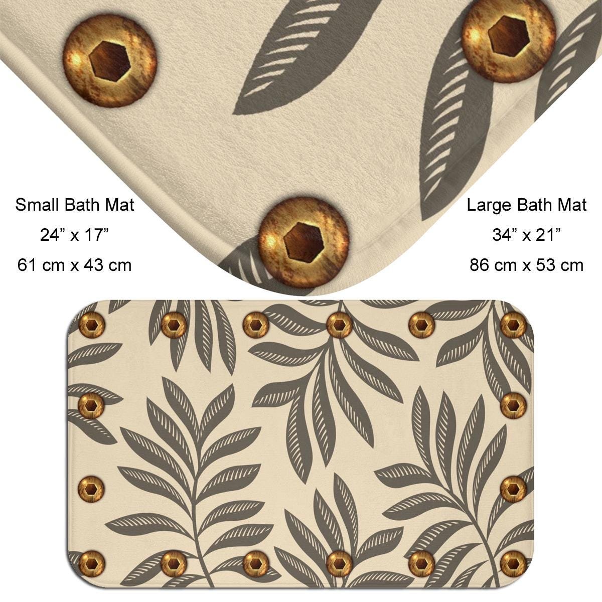Neutral Leaf Pattern bath mat - Industrial Style