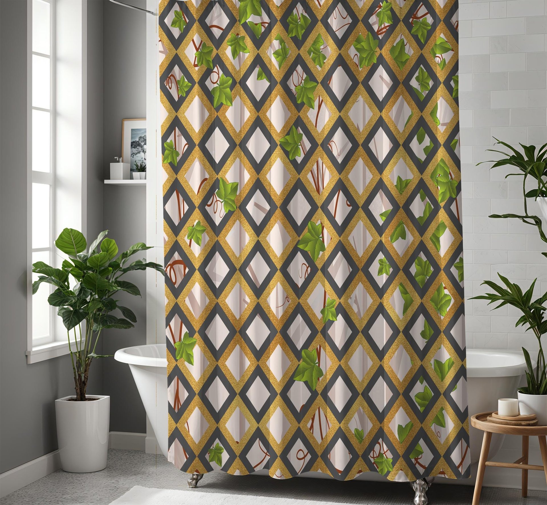 Country Garden Lattice Shower Curtain