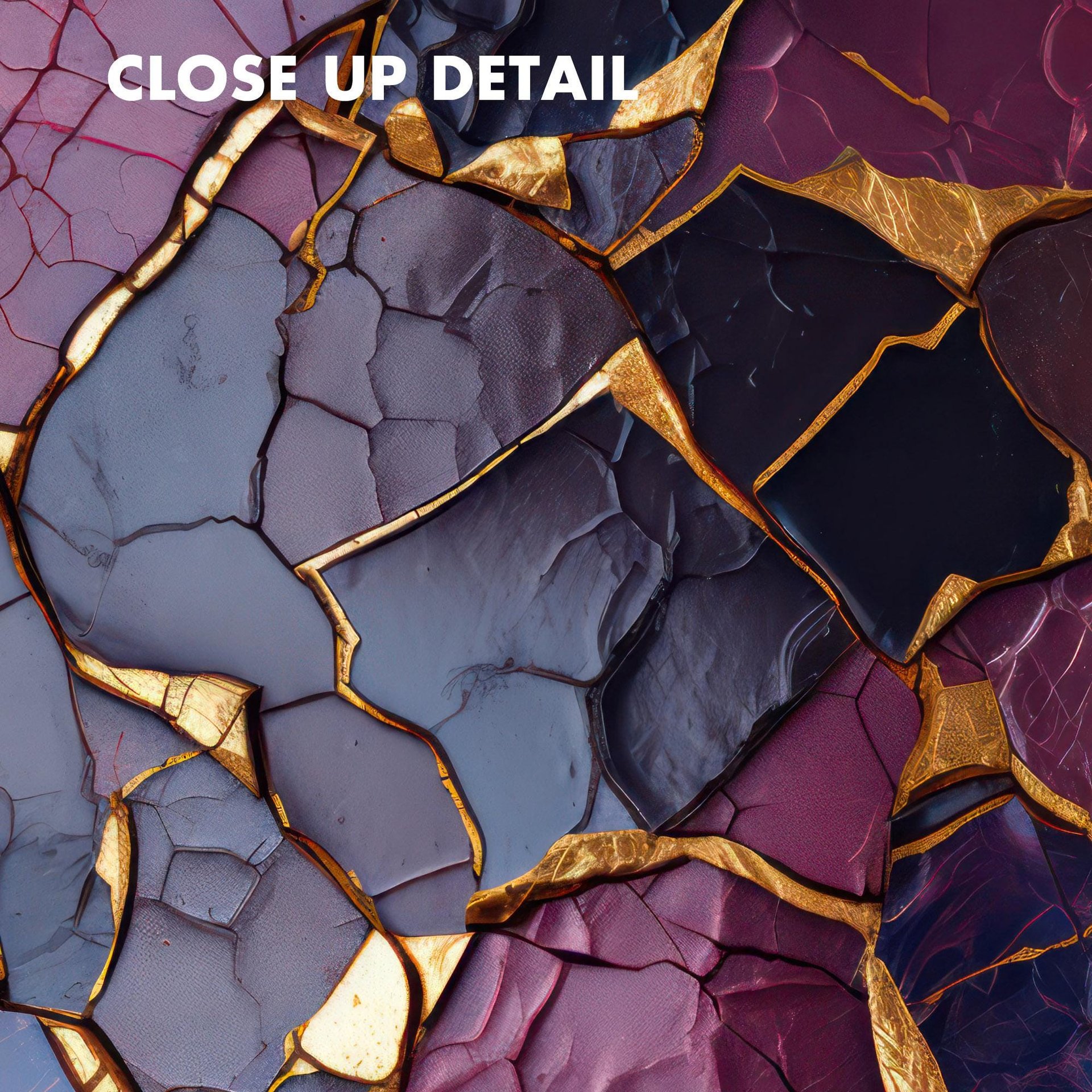 Purple and Gold Kintsugi detail