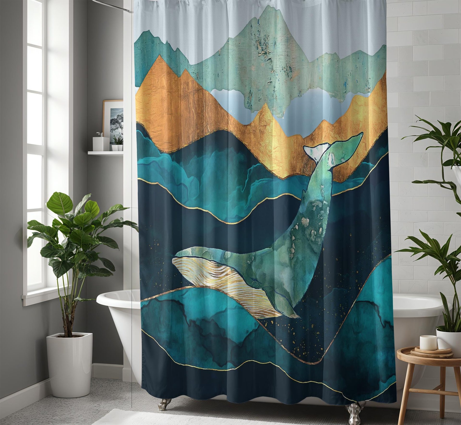 Blue Whale Shower Curtain