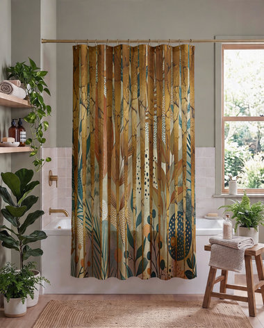 Modern Cottagecore Stripes Shower Curtain