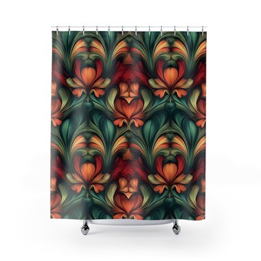 Art Nouveau Floral Shower Curtain