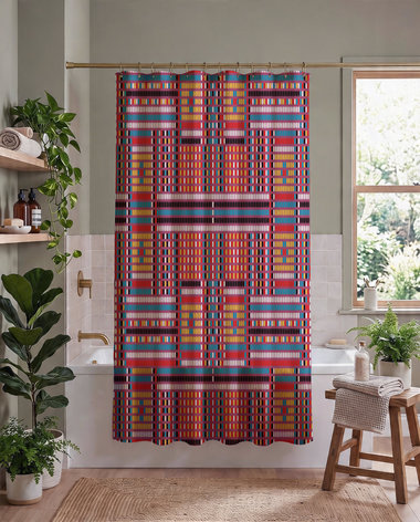 Colorful Beadwork Pattern Shower Curtain
