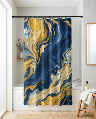 Abstract Acrylic Pour Shower Curtain