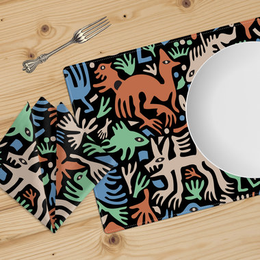 Whimsical Animals and Plants Table Linen Set