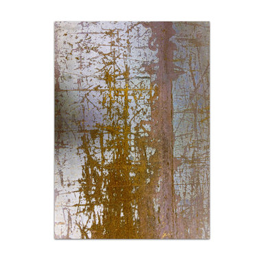 Gold and gray industrial rug