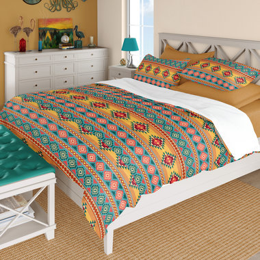 Colorful Tribal Bedding, Poly or Cotton Duvet Cover, Pillow Shams