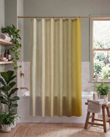 Muted Yellow Ombré Shower Curtain