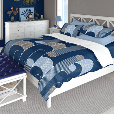 Midnight Blue Art Deco Bedding, Poly or Cotton Comforter or Duvet Cover, Pillow Shams