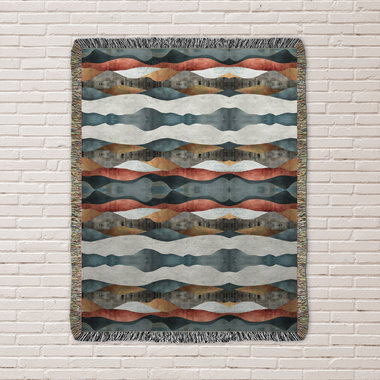 Nordic Stripes Woven Cotton Blanket in Earth Colors