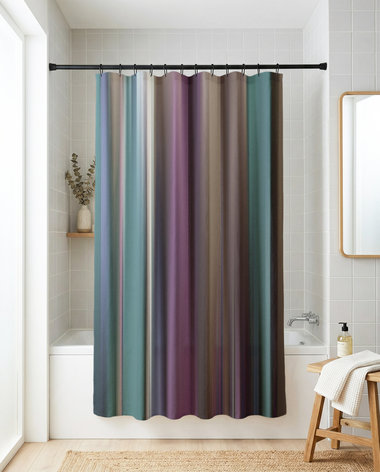 Muted Vertical Stripes Shower Curtain