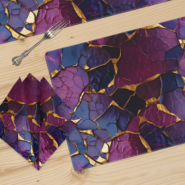 Purple Kintsugi Table Linen Set