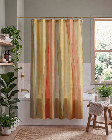 Tropical Sand Striped Shower Curtain