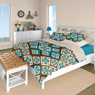 Southwestern Diamond Pattern queen duvet cover Bedding Set