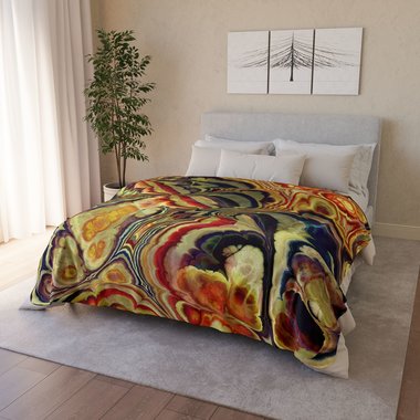 Baroque Style Abstract Art Fleece Blanket