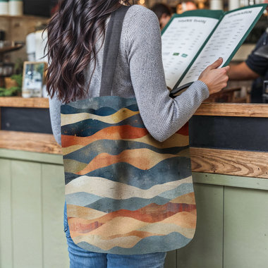 Hilly Landscape Woven Tapestry Bag