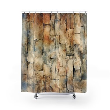 Carved Sandstone Rock Shower Curtain