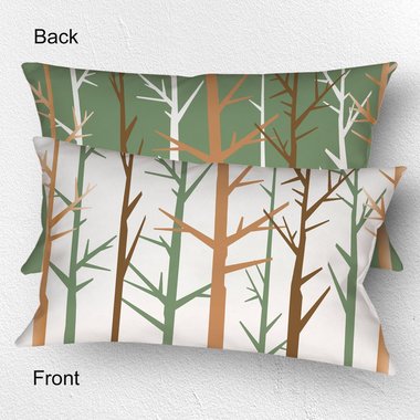 Bare Trees Design Reversible Lumbar Pillow