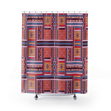 Colorful Beadwork Pattern Shower Curtain