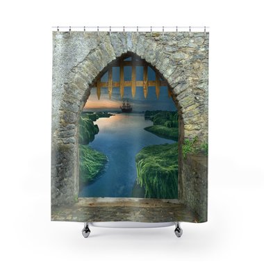 Medieval Castle Drawbridge Shower Curtain